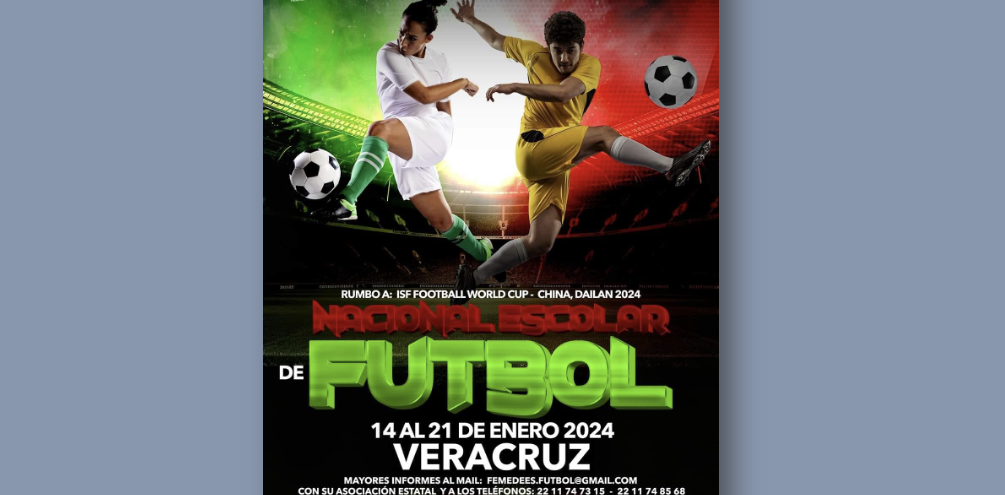 Veracruz será anfitrión del Campeonato Nacional de Futbol Escolar, en enero 2024